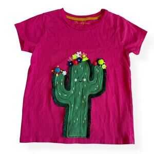 Mini Boden Pink Flutter Tshirt Saguaro Cactus 7-8Y